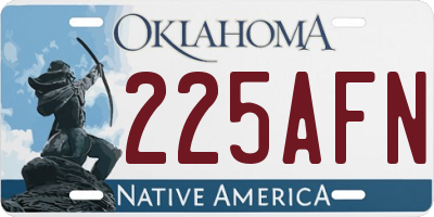 OK license plate 225AFN