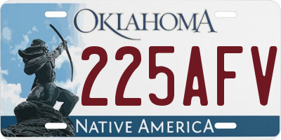 OK license plate 225AFV