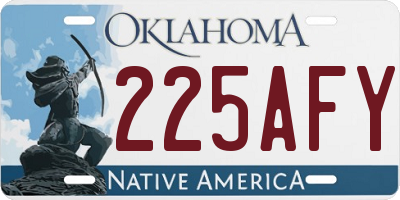 OK license plate 225AFY