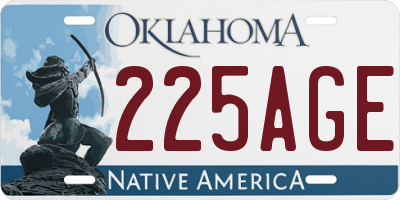 OK license plate 225AGE