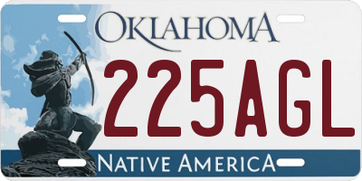 OK license plate 225AGL