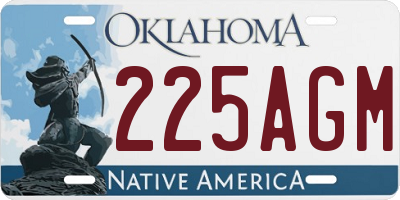 OK license plate 225AGM