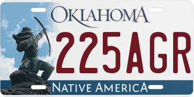 OK license plate 225AGR