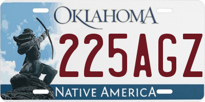 OK license plate 225AGZ