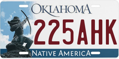 OK license plate 225AHK