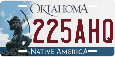 OK license plate 225AHQ