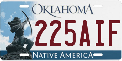 OK license plate 225AIF