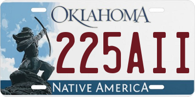 OK license plate 225AII