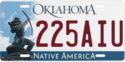 OK license plate 225AIU