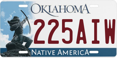 OK license plate 225AIW