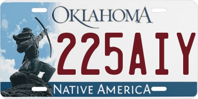 OK license plate 225AIY