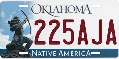 OK license plate 225AJA