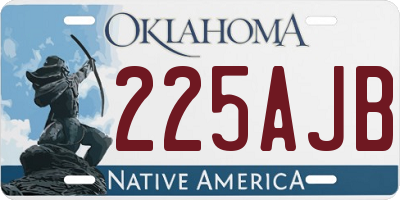 OK license plate 225AJB