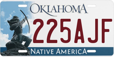 OK license plate 225AJF