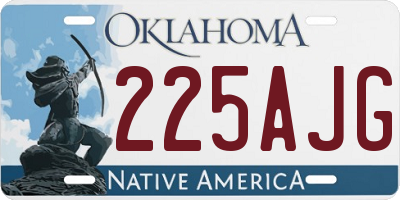OK license plate 225AJG