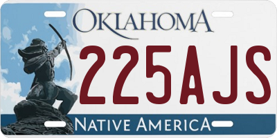 OK license plate 225AJS