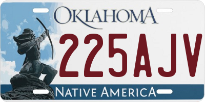 OK license plate 225AJV