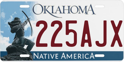 OK license plate 225AJX