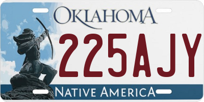 OK license plate 225AJY