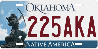 OK license plate 225AKA