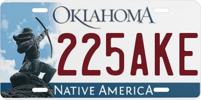 OK license plate 225AKE