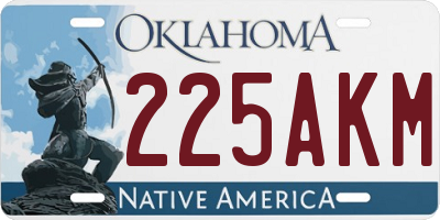 OK license plate 225AKM