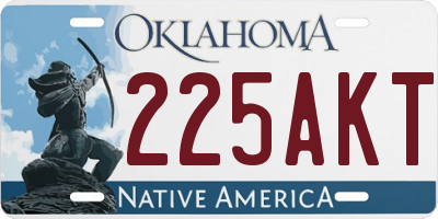 OK license plate 225AKT