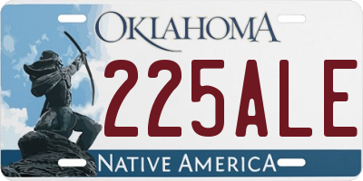 OK license plate 225ALE