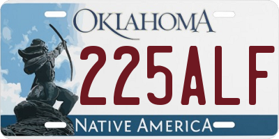 OK license plate 225ALF