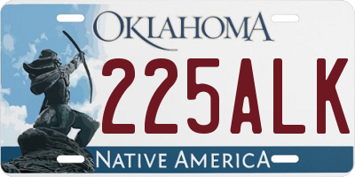 OK license plate 225ALK