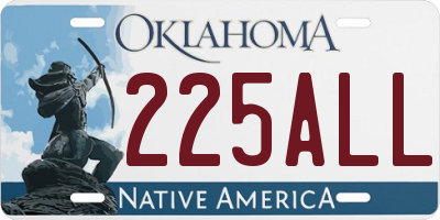 OK license plate 225ALL
