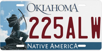 OK license plate 225ALW