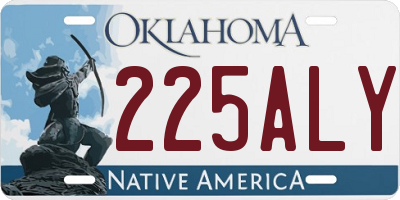 OK license plate 225ALY