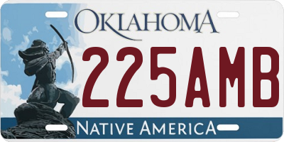 OK license plate 225AMB