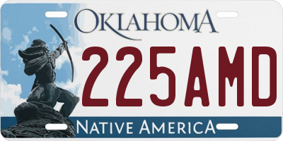 OK license plate 225AMD