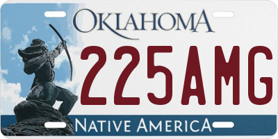 OK license plate 225AMG