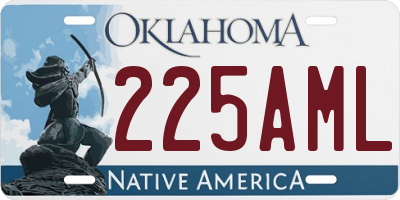 OK license plate 225AML