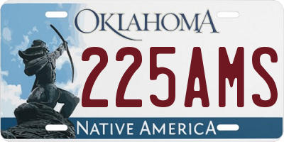 OK license plate 225AMS