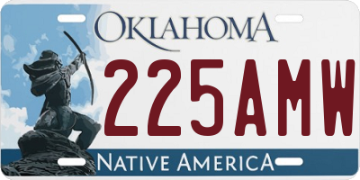 OK license plate 225AMW