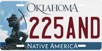 OK license plate 225AND