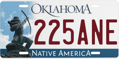 OK license plate 225ANE