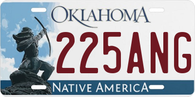 OK license plate 225ANG