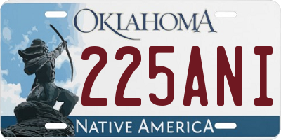 OK license plate 225ANI