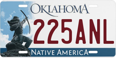 OK license plate 225ANL