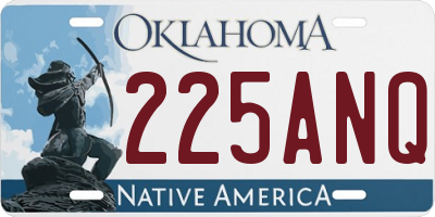 OK license plate 225ANQ