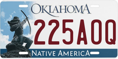 OK license plate 225AOQ