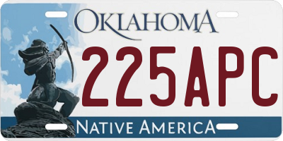 OK license plate 225APC