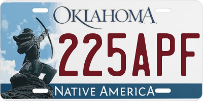 OK license plate 225APF
