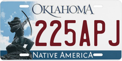 OK license plate 225APJ