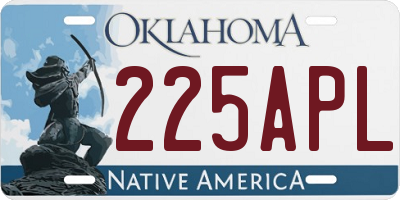 OK license plate 225APL